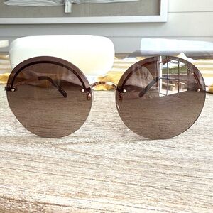 MARC JACOBS Gold Round Sunglasses with brown lenses